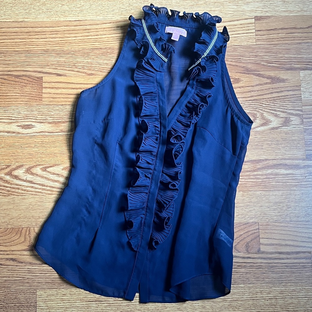 Lily Pulitzer sheer ruffly blouse